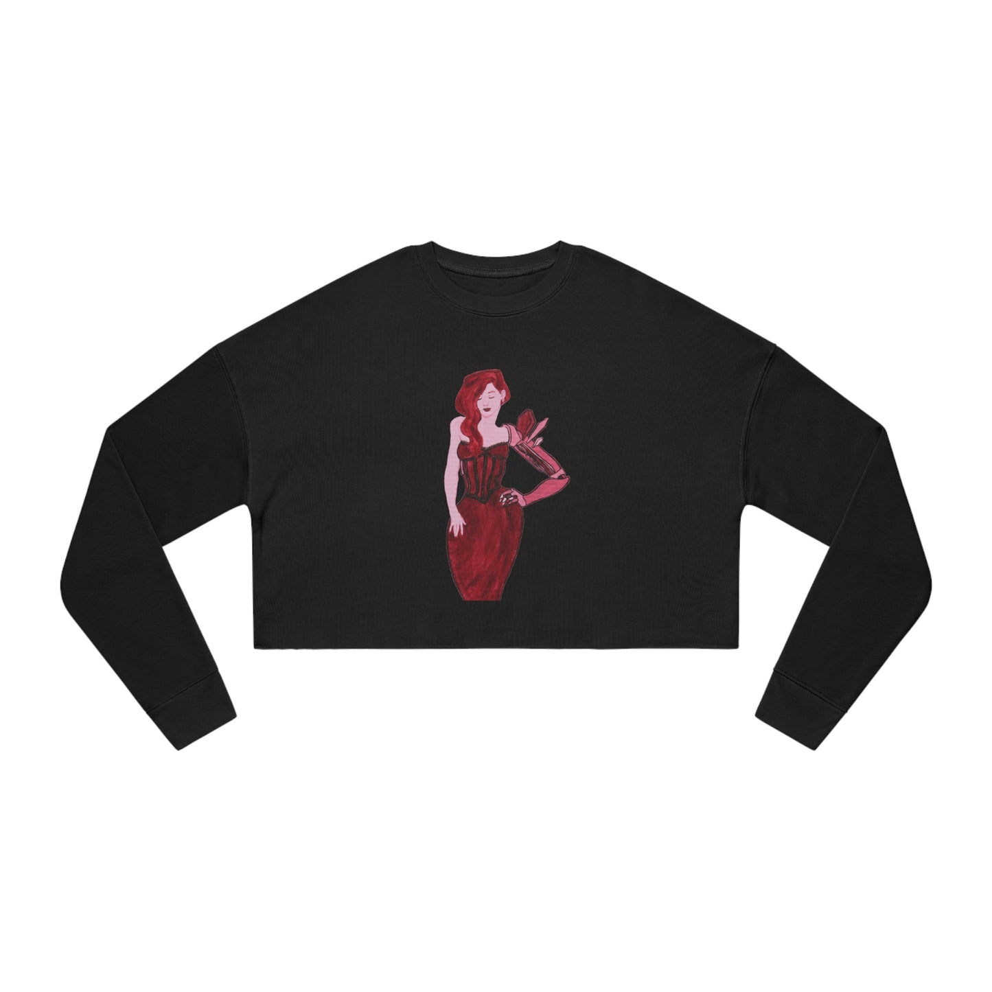 "The MODels" - Alizarin Crimson Female - Standalone Figure - Women's Cropped Sweatshirt