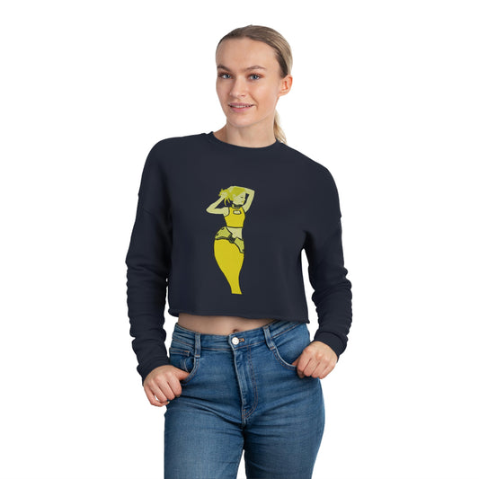 "The MODels" - C.P. Cadmium Yellow Female - Standalone Figure - Women's Cropped Sweatshirt