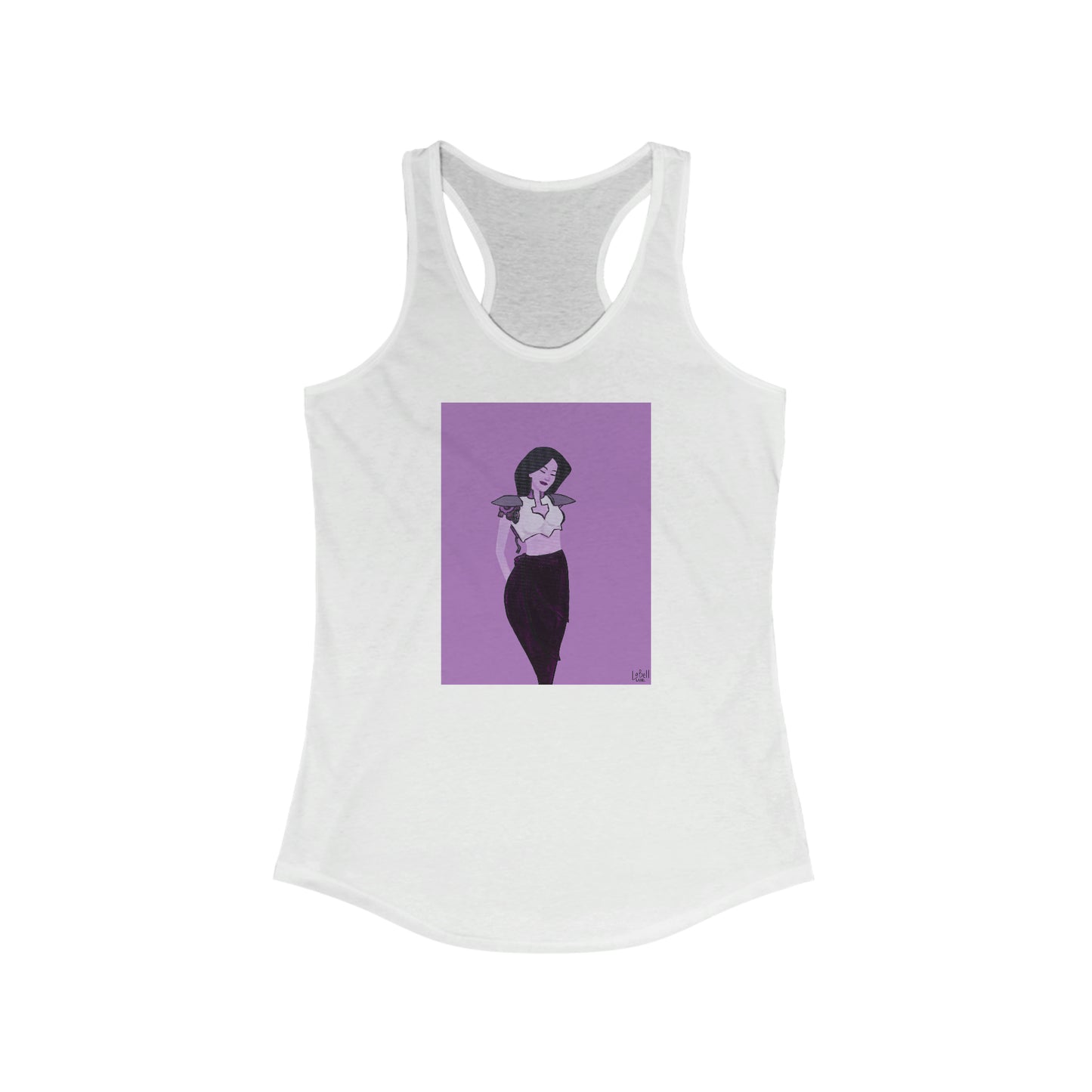 "The MODels" - Permanent Violet Dark Female - with Solid Background - Women's Ideal Racerback Tank