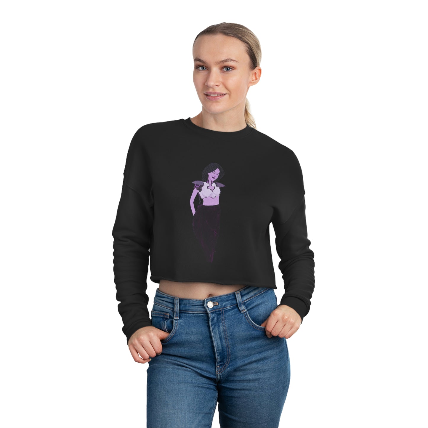 "The MODels" - Permanent Violet Dark Female - Standalone Figure - Women's Cropped Sweatshirt