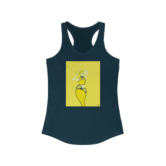 "The MODels" - C.P. Cadmium Yellow Female - with Solid Background - Women's Ideal Racerback Tank