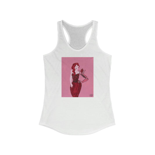 "The MODels" - Alizarin Crimson Female - with Solid Background - Women's Ideal Racerback Tank