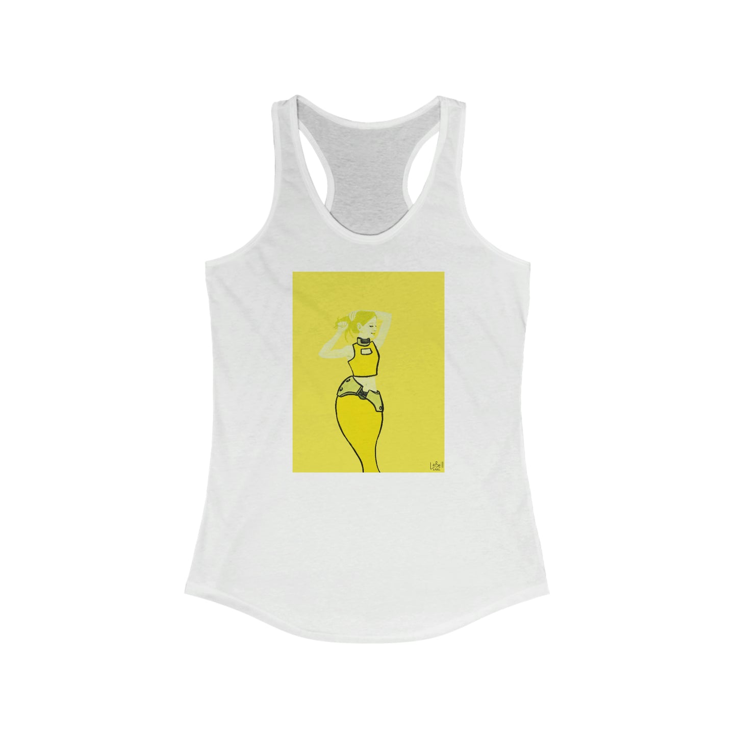"The MODels" - C.P. Cadmium Yellow Female - with Solid Background - Women's Ideal Racerback Tank
