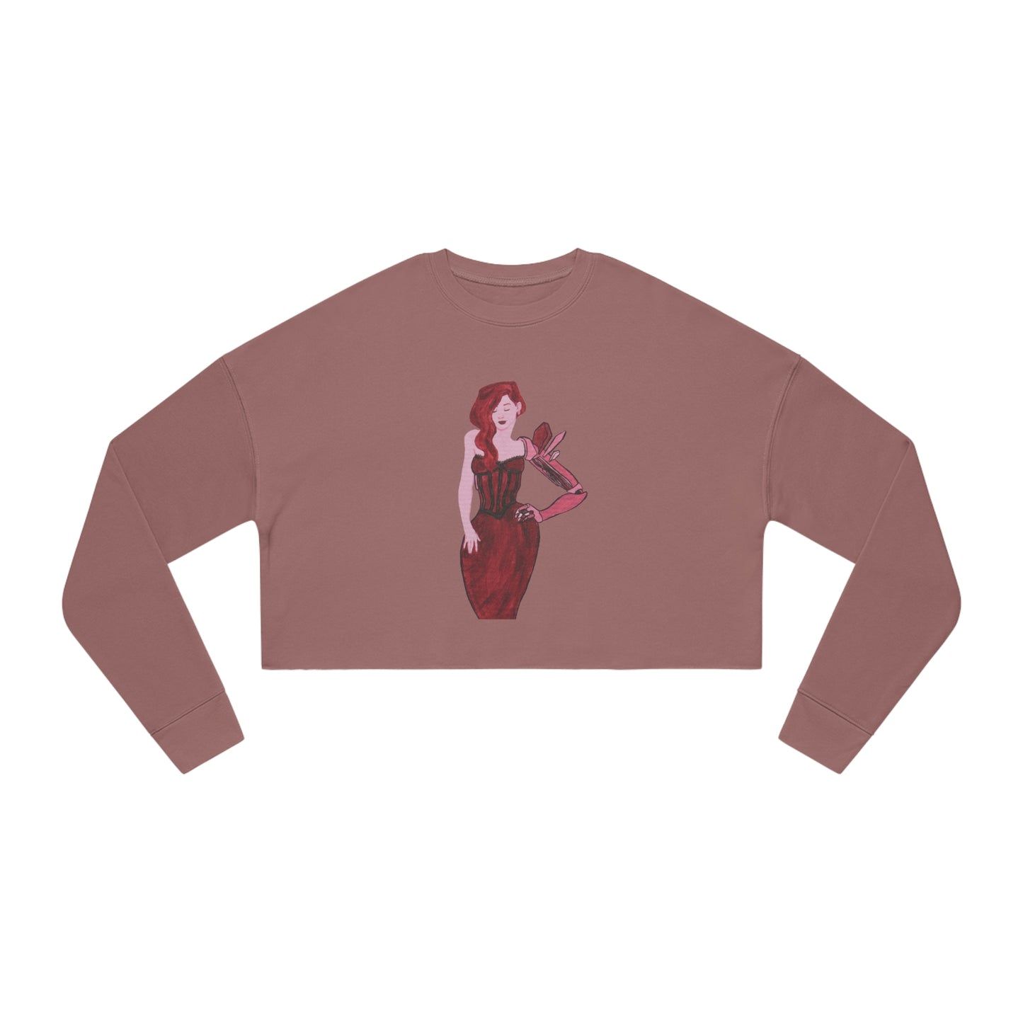 "The MODels" - Alizarin Crimson Female - Standalone Figure - Women's Cropped Sweatshirt