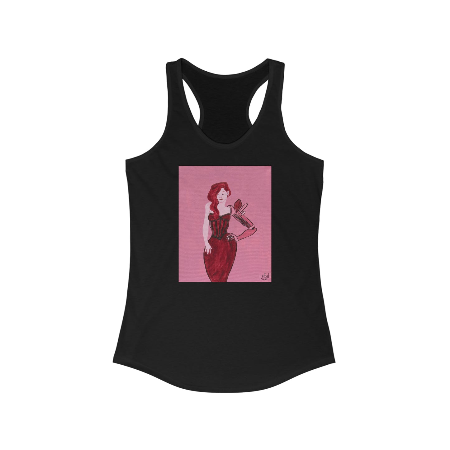 "The MODels" - Alizarin Crimson Female - with Solid Background - Women's Ideal Racerback Tank